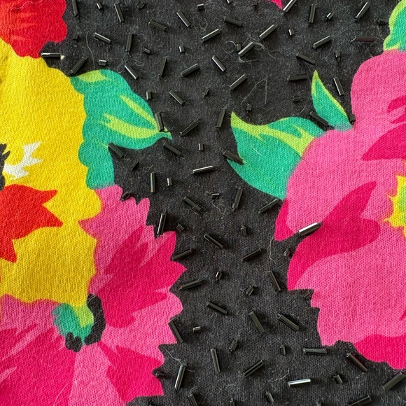 Adrienne Vittadini Black Midi Dress with Vibrant Floral Print - Picture 7 of 8